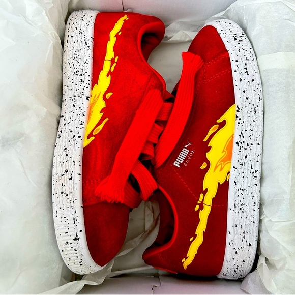 PUMA Paw Patrol Marshall sneakers | kids size 1.5c | red yellow white | suede - Picture 3 of 11